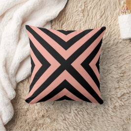 Salmon Black Geometric Decorative Sierkussen
