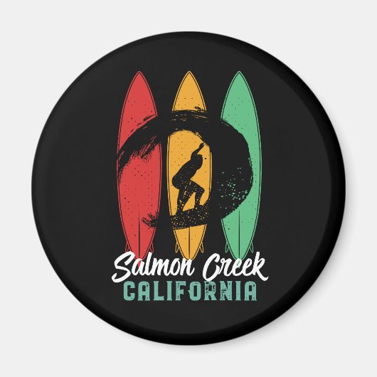Salmon Creek California Beach Retro Surfing Magneet (Voorkant)