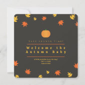 Salmon Fall Leaves Baby Shower Invitation (Devant)