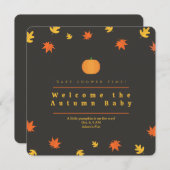 Salmon Fall Leaves Baby Shower Invitation (Devant / Derrière)