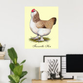 Salmon Faverolle Hen Poster (Thuiskantoor)