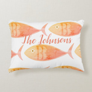 Salmon Fish Group Accent Pillow Kussen