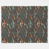 Salmon Fishing Man in Boat Lake Forest Pattern Fleece Deken (Voorkant (Horizontaal))