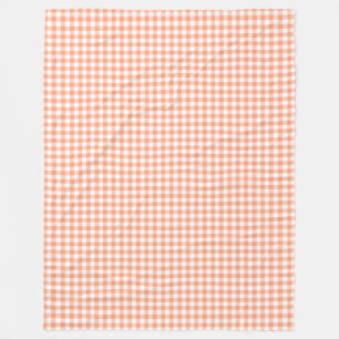 Salmon Gingham Fleece Deken