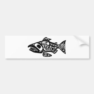 Salmon Native American Design Bumpersticker