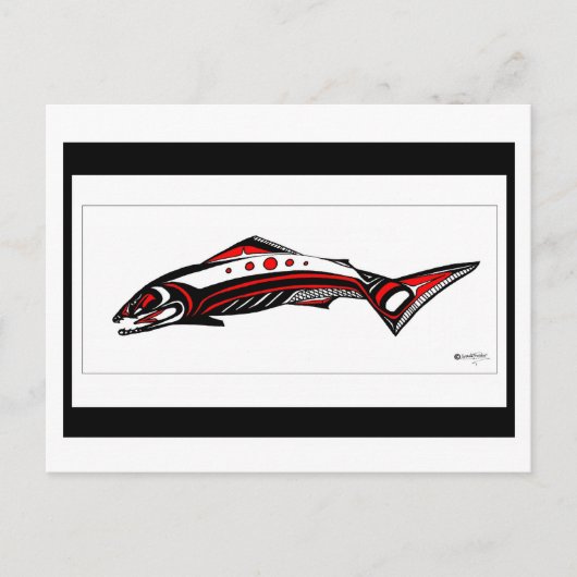 Salmon Native art Briefkaart (Voorkant)