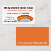 Salmon Nigiri Japans restaurant voor voedselborste Visitekaartje (Voorkant / Achterkant)