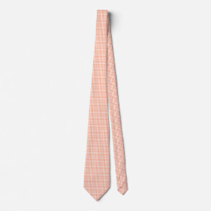 Salmon Pink Gingham-Stropdas Stropdas