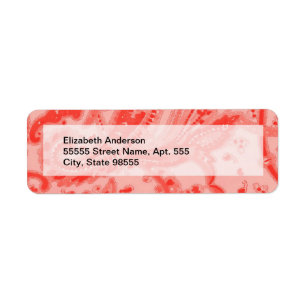 Salmon Pink Paisley Etiket