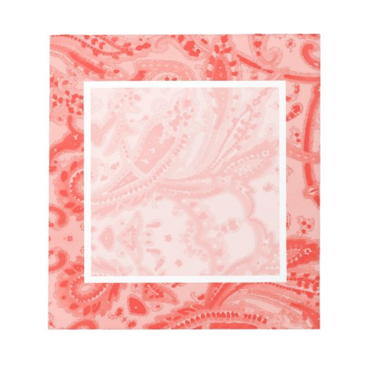 Salmon Pink Paisley Notitieblok (Voorkant)