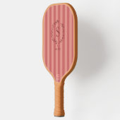 Salmon Stripes Monogram Est Year Preppy Pickleball Paddle (Links)