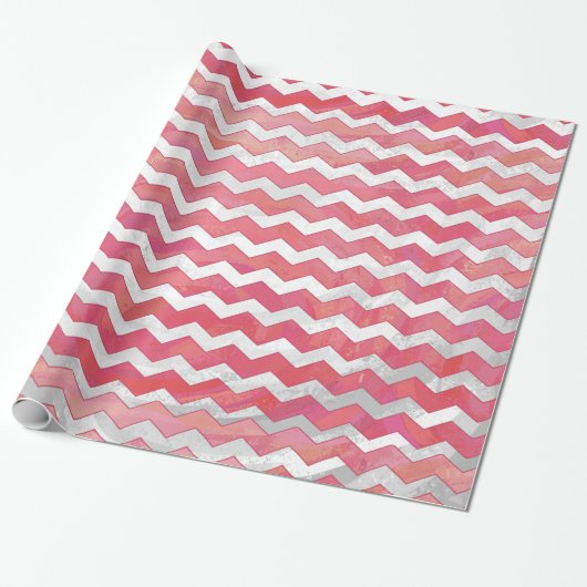 Salmon Swirl Chevron Pattern Cadeaupapier (Uitgerold)