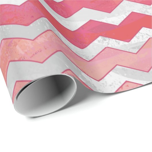 Salmon Swirl Chevron Pattern Cadeaupapier (Rol Hoek)