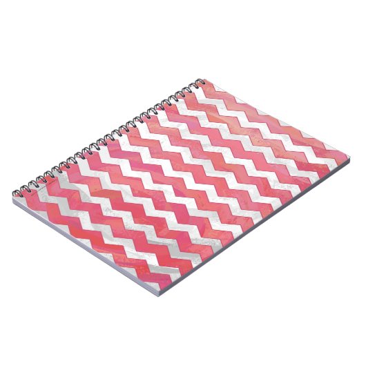 Salmon Swirl Chevron Pattern Notitieboek (Linkerzijde)