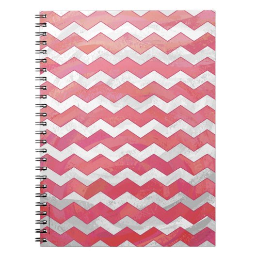 Salmon Swirl Chevron Pattern Notitieboek (Voorkant)