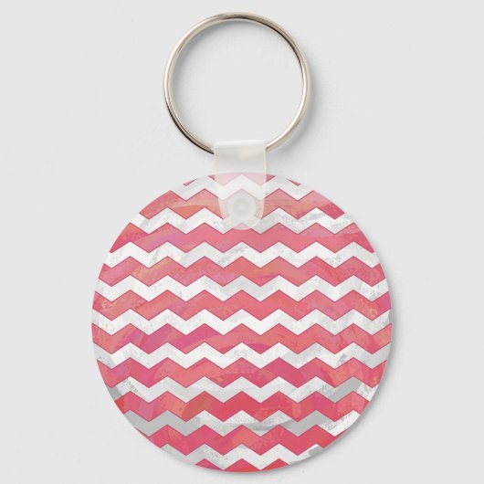 Salmon Swirl Chevron Pattern Sleutelhanger (Voorkant)