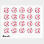 Salmon Swirl Dot Pattern Ronde Sticker (Vel)