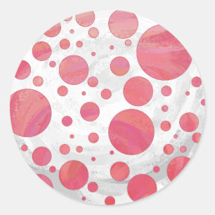 Salmon Swirl Dot Pattern Ronde Sticker