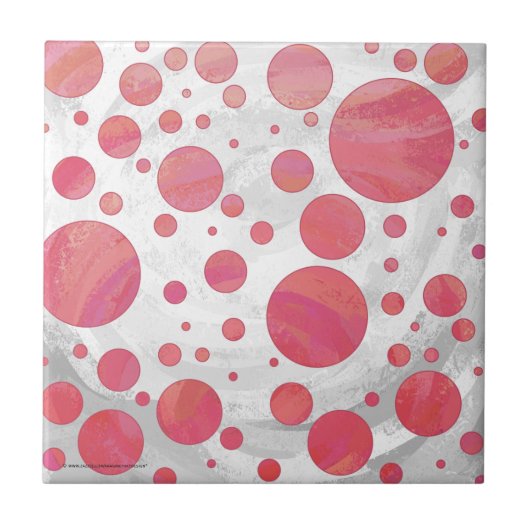 Salmon Swirl Dot Pattern Tegeltje (Voorkant)