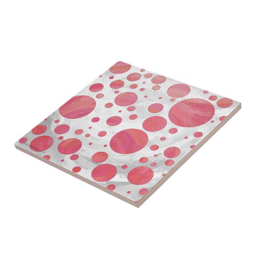 Salmon Swirl Dot Pattern Tegeltje (Zijkant)