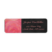 Salmon Swirl Monogram Etiket (Voorkant)