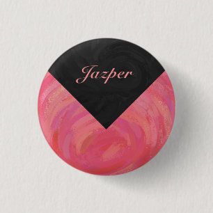 Salmon Swirl Monogram Ronde Button 3,2 Cm