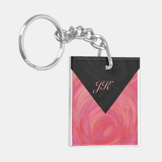 Salmon Swirl Monogram Sleutelhanger (Voorkant Links)
