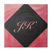 Salmon Swirl Monogram Tegeltje (Voorkant)