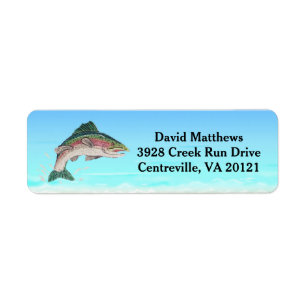 Salmon Trout Fish Return Address Etiket