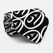 Salmon Trout Head Black en White Stropdas (Opgerold)