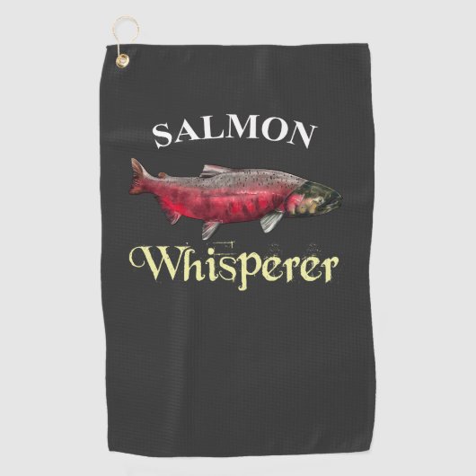 Salmon Whisperer Dark Vist Towel Golfhanddoek (Voorkant)