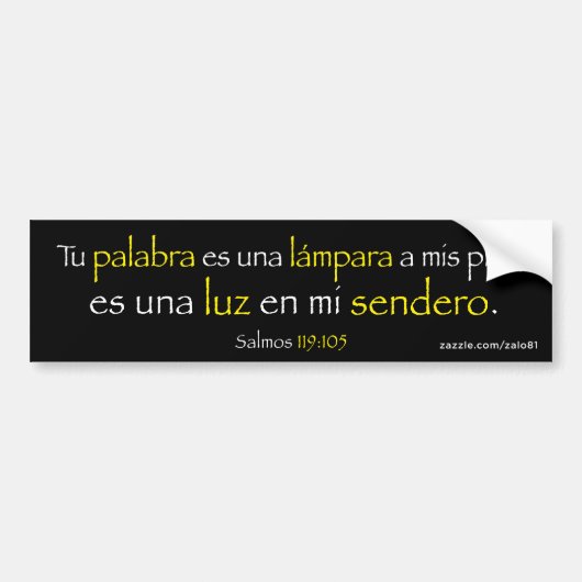 Salmos 119:105 bumpersticker (Voorkant)
