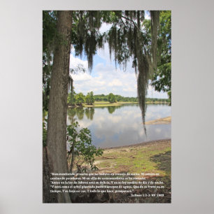 Salmos 1:1-3 (kartel con Rio y Arbol) Poster