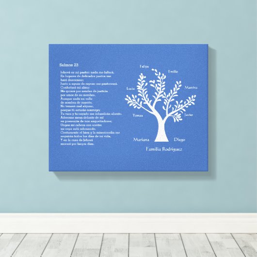 Salmos 23 - Psalm 23 stamboom, Canvas Afdruk (Insitu (Houten vloer))