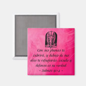 Salmos 91:4 aimant Espagnol (Recto/Verso)