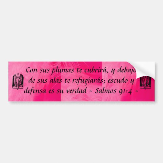 Salmos 91:4 bumpersticker Spaans (Voorkant)