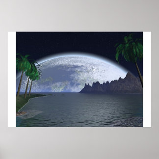 Salohcin Tropical Moon Poster