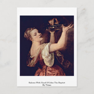 Salome met hoofd van John De baptist van Titiaan Briefkaart