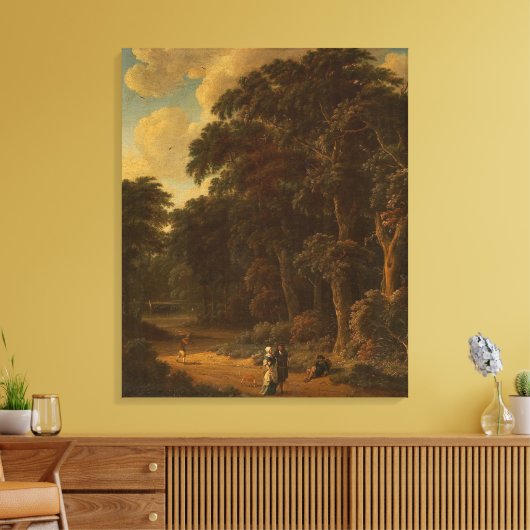 Salomon Rombouts - Boslandschap met bos... Canvas Afdruk (Insitu (Woonkamer))