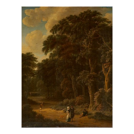 Salomon Rombouts - Boslandschap met bos... Perfect Poster (Voorkant)