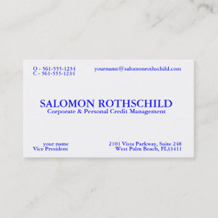 SALOMON ROTHSCHILD VISITEKAARTJE