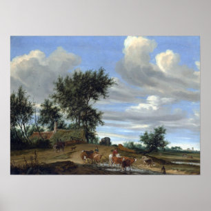 Salomon van Ruysdael A Country Road Poster