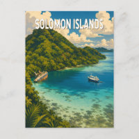Salomonseilanden Illustratie Reis Kunst Vintage