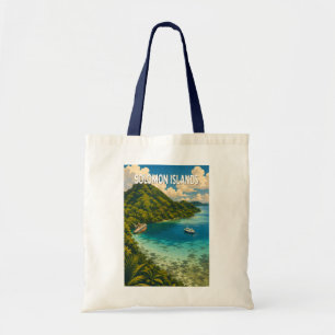 Salomonseilanden Illustratie Reis Kunst Vintage Tote Bag