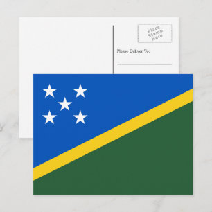 Salomonseilandvlag, vlag van de Salomonseilanden Briefkaart