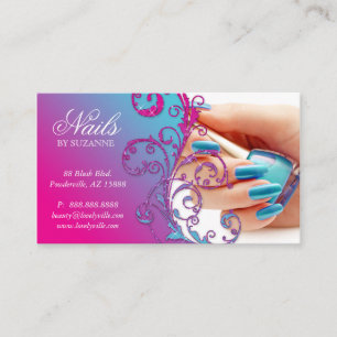 Salon à ongles Carte de visite Parties scintillan
