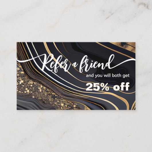 Salon à ongles en marbre Référer un ami Carte de r (Devant)