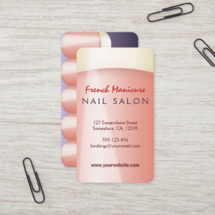 Salon à ongles Manucure français arrondi Cartes de