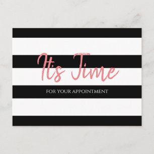 Salon Afspraak Herinnering Trendy Black Stripes Briefkaart