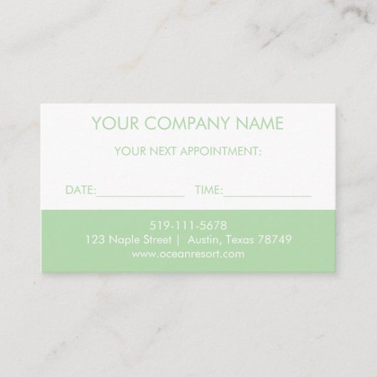 Salon Afspraakkaart Informatiekaartje (Voorkant)